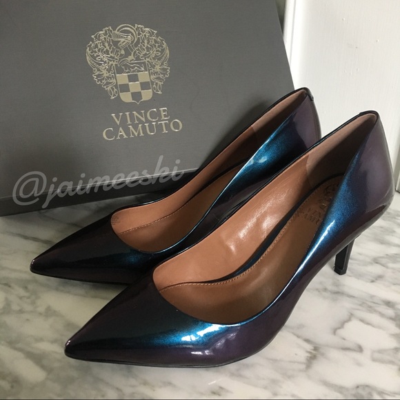 Vince Camuto Shoes - VINCE CAMUTO Violet Iridescent Patent Leather Heel